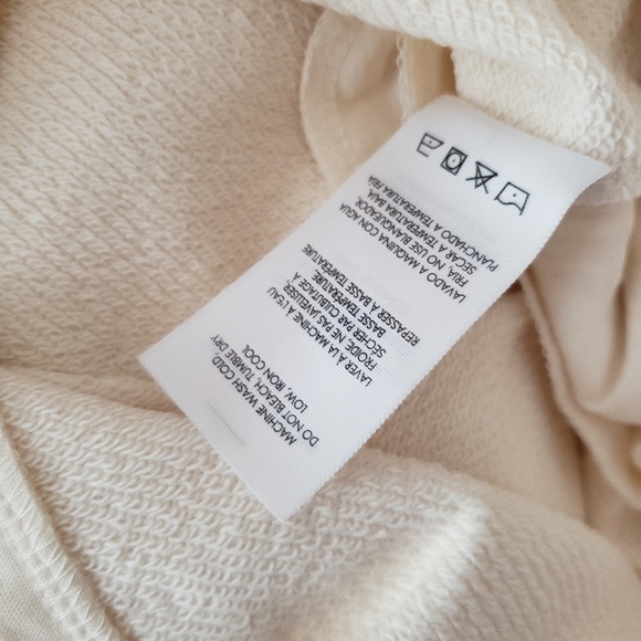 We Wore What Off White Terry Jogger Cotton Sweatpants Large Boyfriend cream - Picture 12 of 13